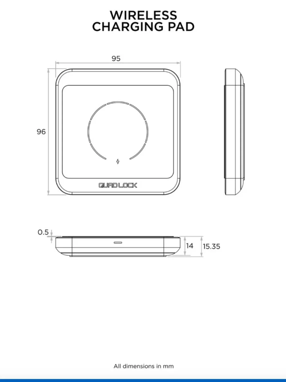 Quad Lock Home/Office - Wireless Charging Pad